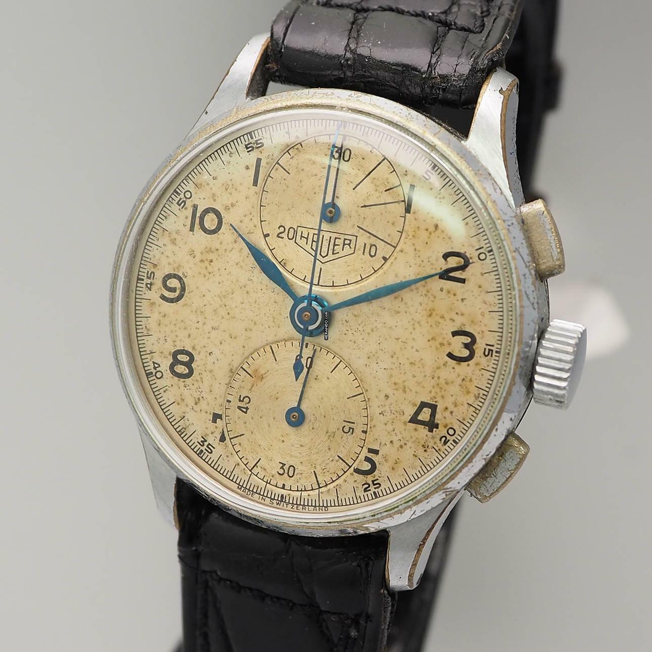 Heuer Chronograph Vintage 1946 Valjoux 77 Schaltrad Chronograph RARE </h1>