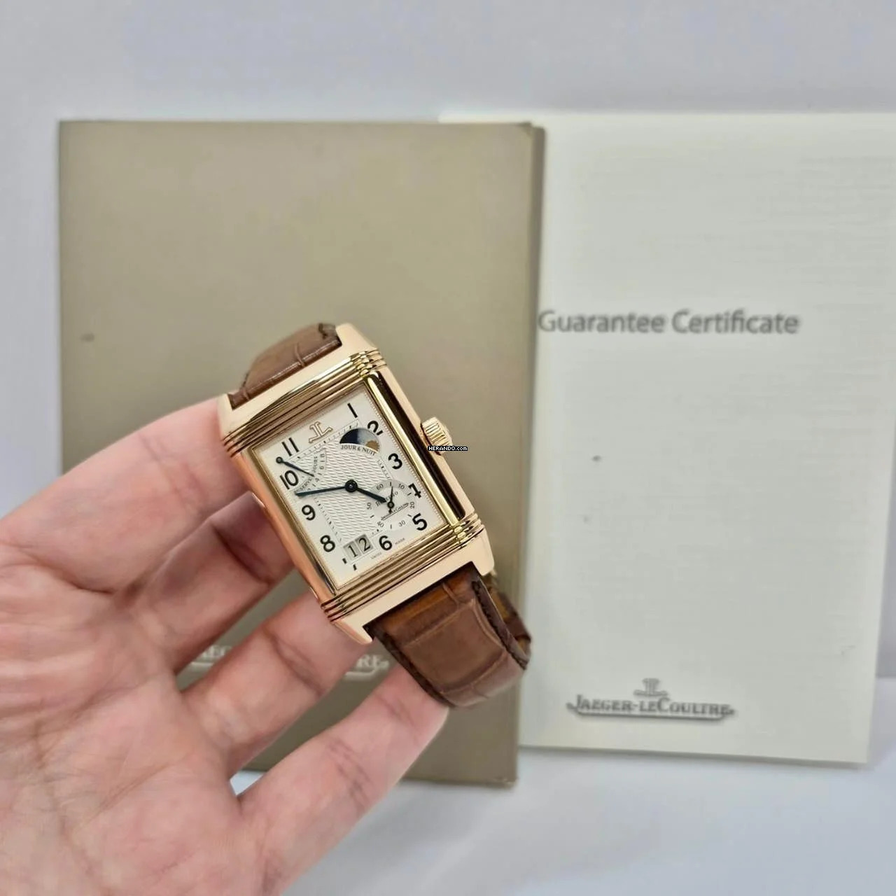  Jaeger-LeCoultre Reverso Septantieme Ouro Rosé Edição Limitada Corda Completo 