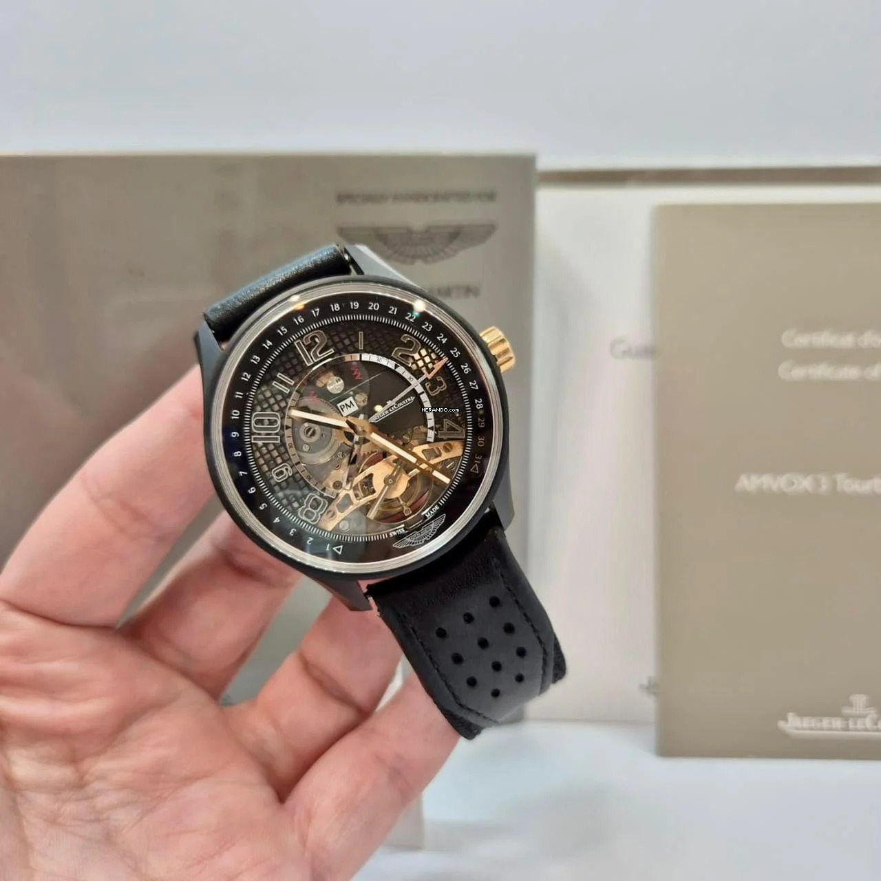  Jaeger-LeCoultre AMVOX TOURBILLON Gmt Ouro Rosé & Cerâmica Edição ltda 