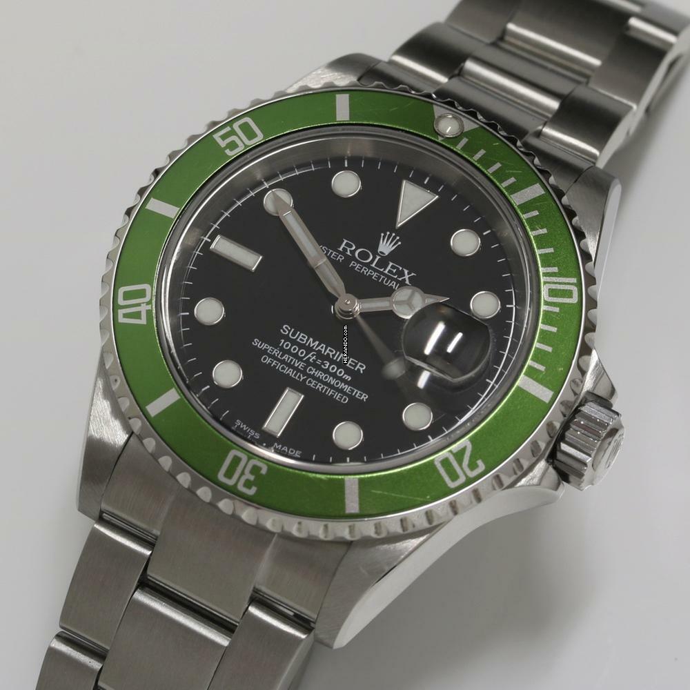 Thumbnail von Rolex Submariner Date Kermit Flat 4 Ref.16610LV Fullset