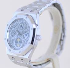 Thumbnail von Audemars Piguet Royal Oak Jumbo Perpetual Calendar Platinum Skeleton Dial Luxusuhr rar </h1>