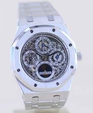 Thumbnail von Audemars Piguet Royal Oak Jumbo Perpetual Calendar Platinum Skeleton Dial Luxusuhr rar </h1>