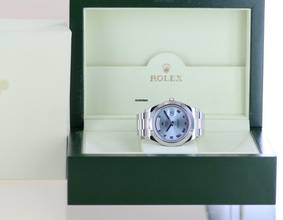 Thumbnail von Rolex Day-Date II Platin PT Polished bezel 41mm Ice blue Luxusuhr Top </h1>