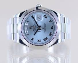 Thumbnail von Rolex Day-Date II Platin PT Polished bezel 41mm Ice blue Luxusuhr Top </h1>