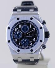 Thumbnail von Audemars Piguet Royal Oak Offshore Chronograph Blue unworn TOP Automatic Glasboden B+P </h1>