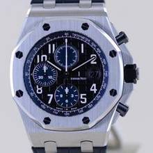 Thumbnail von Audemars Piguet Royal Oak Offshore Chronograph Blue unworn TOP Automatic Glasboden B+P </h1>