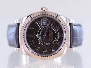 Thumbnail von Rolex Sky-Dweller Roségold Chocolate Dial Herrenuhr 42 mm B+P GMT