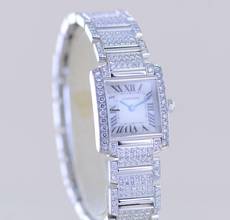 Thumbnail von Cartier Tank Française 2365 Lady 18K Weißgold Full Diamond Factory Luxusuhr rar </h1>