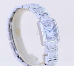 Thumbnail von Cartier Tank Française 2365 Lady 18K Weißgold Full Diamond Factory Luxusuhr rar </h1>