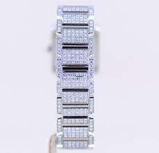 Thumbnail von Cartier Tank Française 2365 Lady 18K Weißgold Full Diamond Factory Luxusuhr rar </h1>