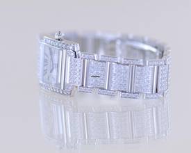 Thumbnail von Cartier Tank Française 2365 Lady 18K Weißgold Full Diamond Factory Luxusuhr rar </h1>