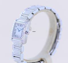 Thumbnail von Cartier Tank Française 2365 Lady 18K Weißgold Full Diamond Factory Luxusuhr rar </h1>