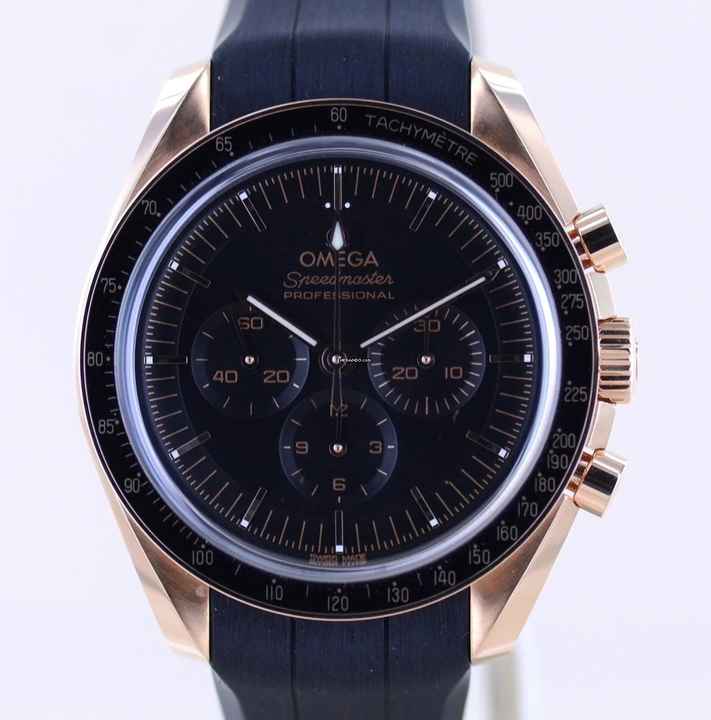  Omega Speedmaster Professional Moonwatch Chronograph 18K Sedna Gold 42 B+P Cal 3861 black Dial </h1> 