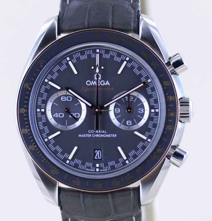  Omega Speedmaster Racing Chronograph Stahl 18K Sedna Gold 44,25 B+P Cal 9900 grey Dial </h1> 