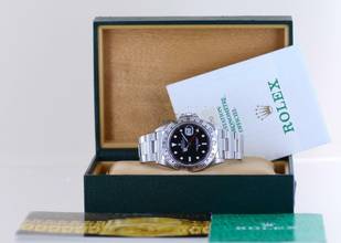 Thumbnail von Rolex Explorer II 16570 black Dial Tritium schwarz Klassiker S-Serie GMT 1995 B+P </h1>