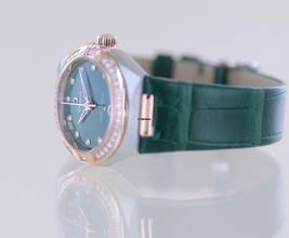 Thumbnail von Omega Constellation Ladies Stahl Sedna Rose Diamond Green Stone Dial Metas 29mm B+P </h1>