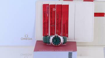 Thumbnail von Omega Constellation Ladies Stahl Sedna Rose Diamond Green Stone Dial Metas 29mm B+P </h1>