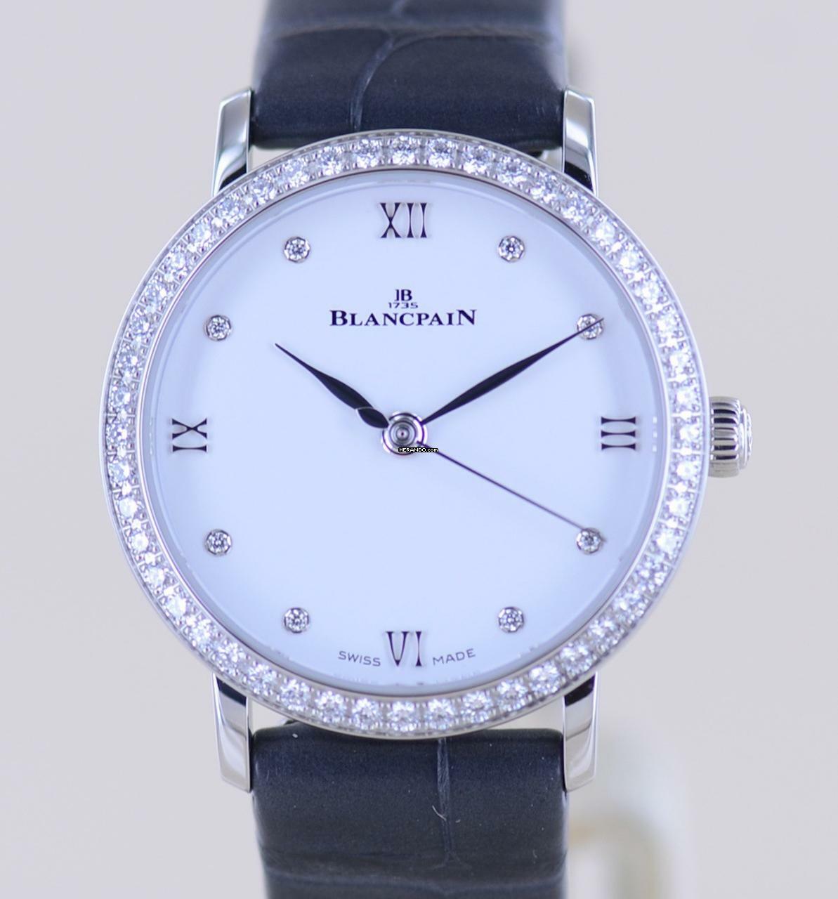  Blancpain Villeret Ultraflach Ultraplate Lady 29mm white dial 18K White Gold Diamonds Automatic </h1> 