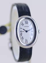 Thumbnail von Cartier Baignoire Lady 18K Weißgold Dresswatch Luxusuhr Top rar Faltschließe </h1>