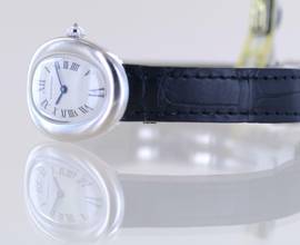 Thumbnail von Cartier Baignoire Lady 18K Weißgold Dresswatch Luxusuhr Top rar Faltschließe </h1>