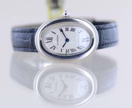 Thumbnail von Cartier Baignoire Lady 18K Weißgold Dresswatch Luxusuhr Top rar Faltschließe </h1>