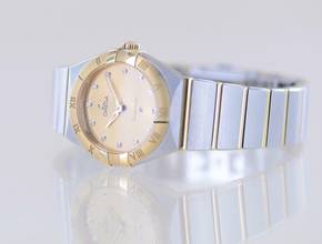 Thumbnail von Omega Constellation Ladies Lady Stahl Manhattan Champagner Diamond Dial 28mm B+P