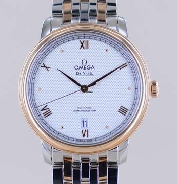  Omega De Ville Prestige Co-Axial Date Stahl Rotgold 39,5mm roman dial Top B+P Neu 