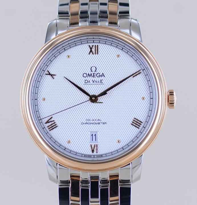  Omega De Ville Prestige Co-Axial Date Stahl Rotgold 39,5mm roman dial Top B+P Neu 