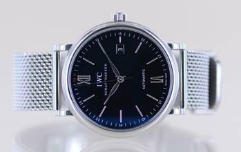Thumbnail von IWC Portofino Automatic Date Stahl black roman Dial Stahlband 40mm Automatic B+P </h1>