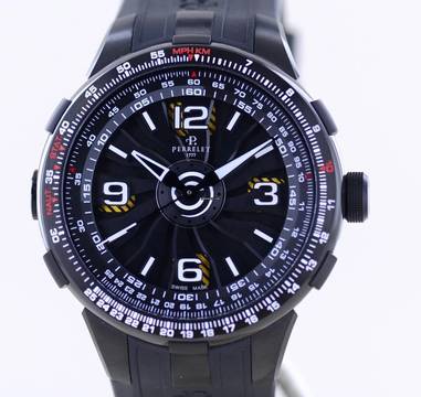  Perrelet Turbine Pilot black PVD Kautschuk 48mm Automatic rar B+P </h1> 