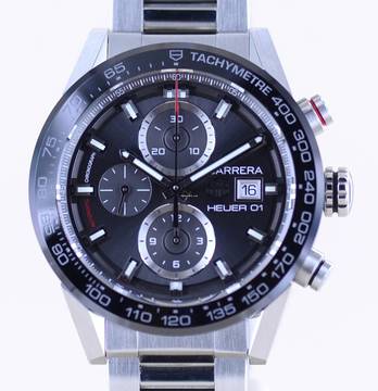  TAG Heuer Carrera Calibre HEUER 01 Date Chronograph Heuer 01 grey Dial Ceramic 43mm Automatic B+P </h1> 