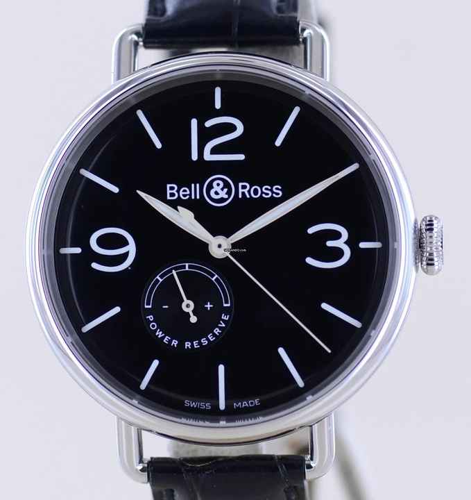  Bell & Ross Vintage Heritage Steel Automatic 45mm black Dial Power Reserve Flieger B+P 