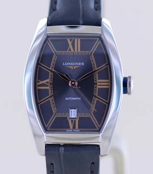  Longines Evidenza Dresswatch Grey roman Dial Automatic Tonneau B+P Neu 