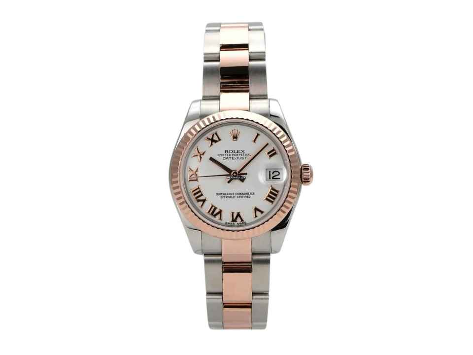  Rolex Datejust 31 Edelstahl Everose-Gold Ref. 178271 Weiß Römisch </h1> 