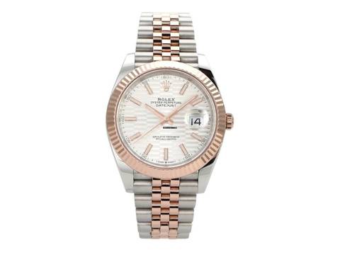  Rolex Datejust 41 Edelstahl Everose-Gold Ref. 126331 Silber Riffelmuster Jubile-Band 