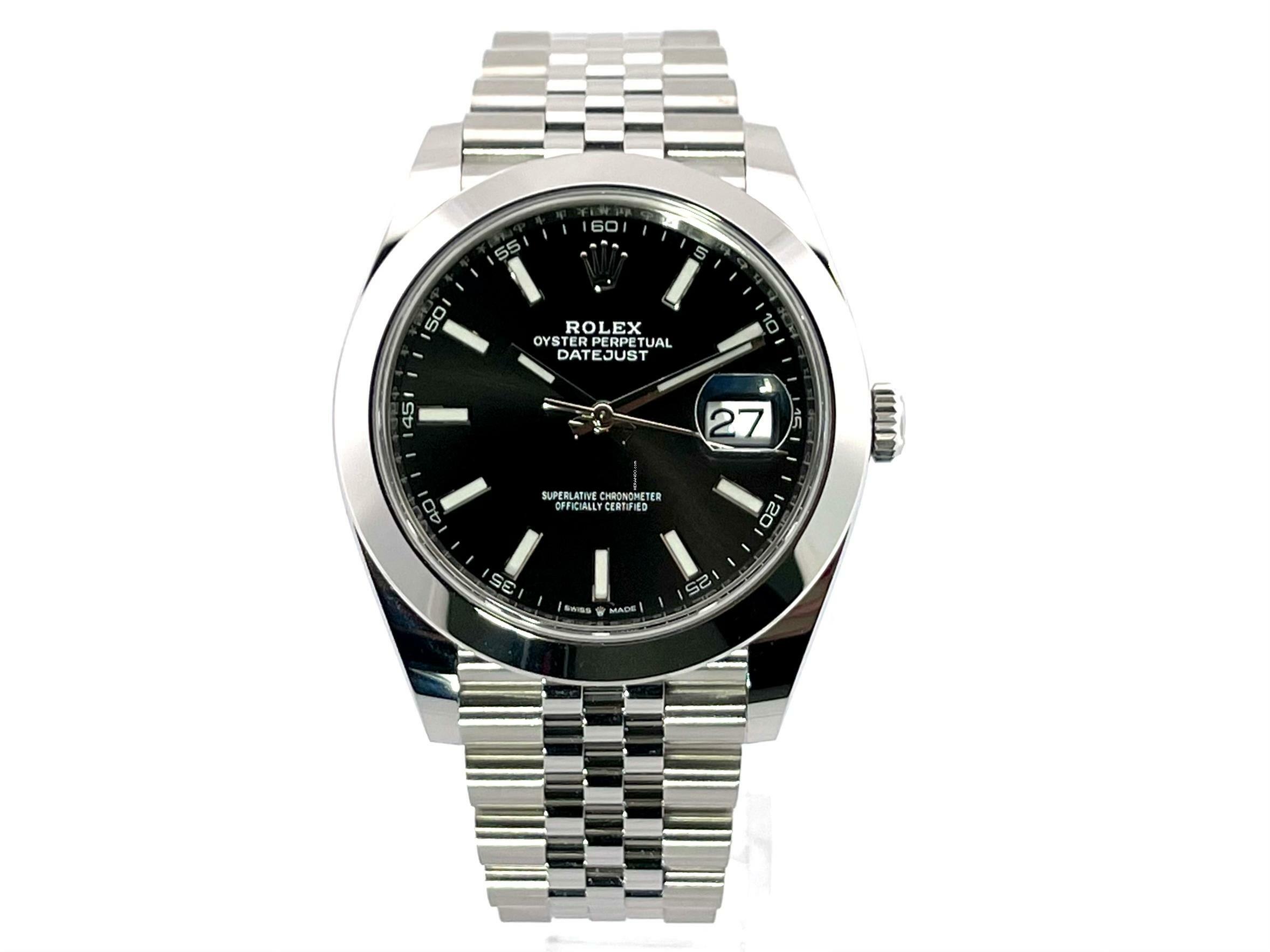 Rolex Datejust 41 Ref. 126300 Edelstahl Schwarz Index Jubile-Band </h1>