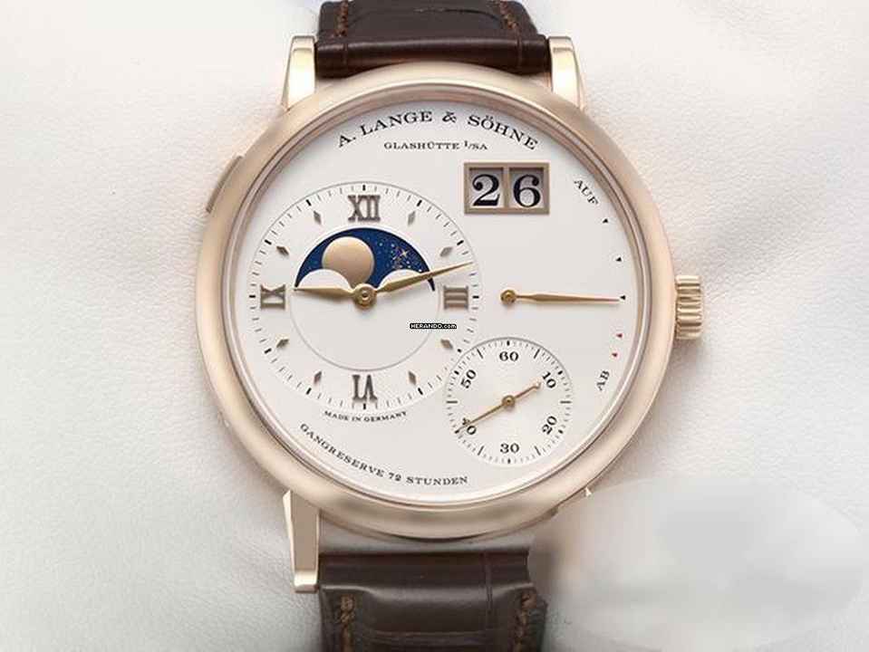  A. Lange & Söhne Grosse Lange 1 Große Lange 1 Mondphase 139.032 2016 Rosegold 750 Handaufzug Lange-service 2025 18kt Rose Gold 