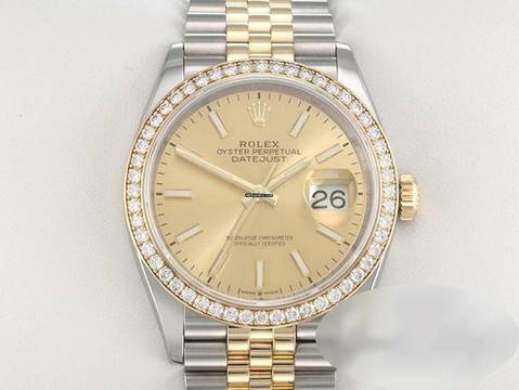  Rolex Datejust 36 126283 Rbr 2019 Stahl Gelbgold 750 Diamanten Automatik Stainless Steel 18kt Yellow Gold Jubilé-band Chronometer Oyster  