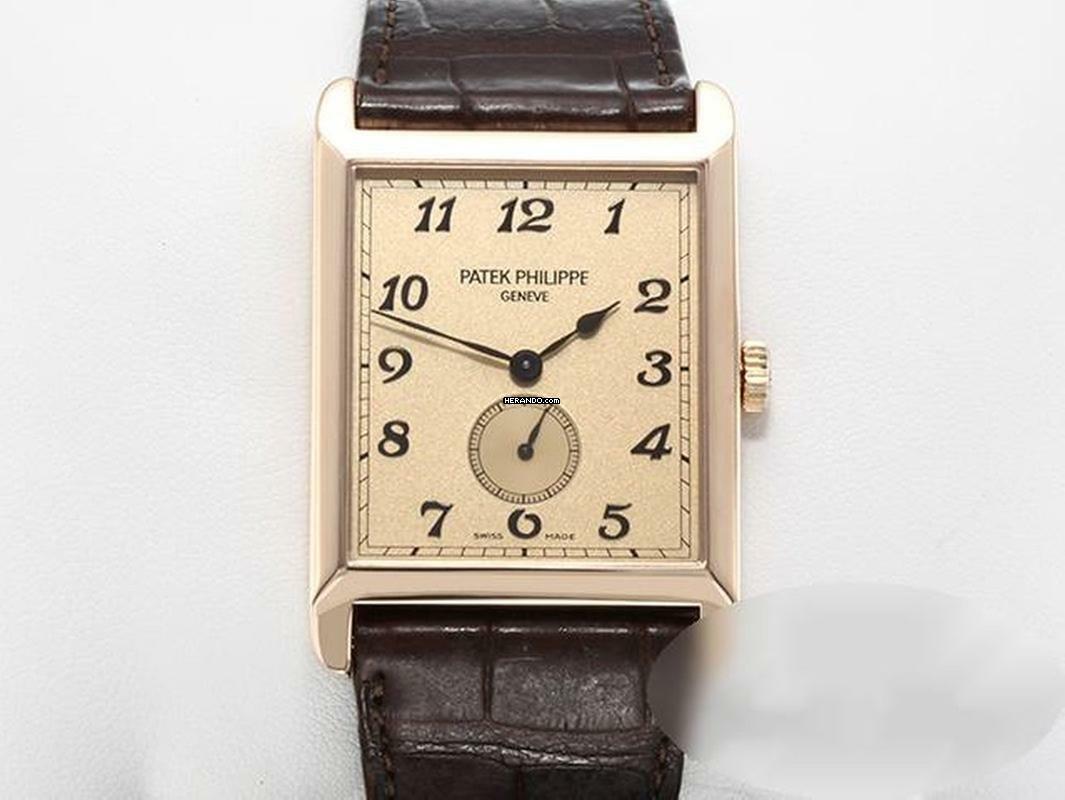  Patek Philippe Gondolo 5109 R Rosegold 750 2006 Leder Handauzug 18kt Gold  