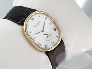 Thumbnail von Patek Philippe Ellipse d'Or 3978 1992 Gelbgold 750 Handaufzug 18kt Yellow Gold White Dial </h1>