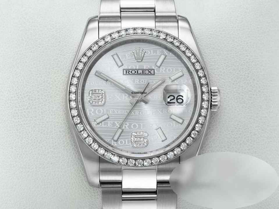  Rolex Datejust 36 36mm 116244 Stahl Weissgold 750 Wave-dial Diamanten Automatik Stainless Steel 18kt White Gold Oyster-band Chronometer </h1> 