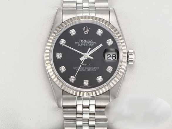  Rolex Datejust 31 31mm Medium Stahl Weissgold 750 Diamanten 2001 Automatik Gold Stainless Steel 18kt White Gold Jubilé-band Chronometer Oyster Black Dial </h1> 