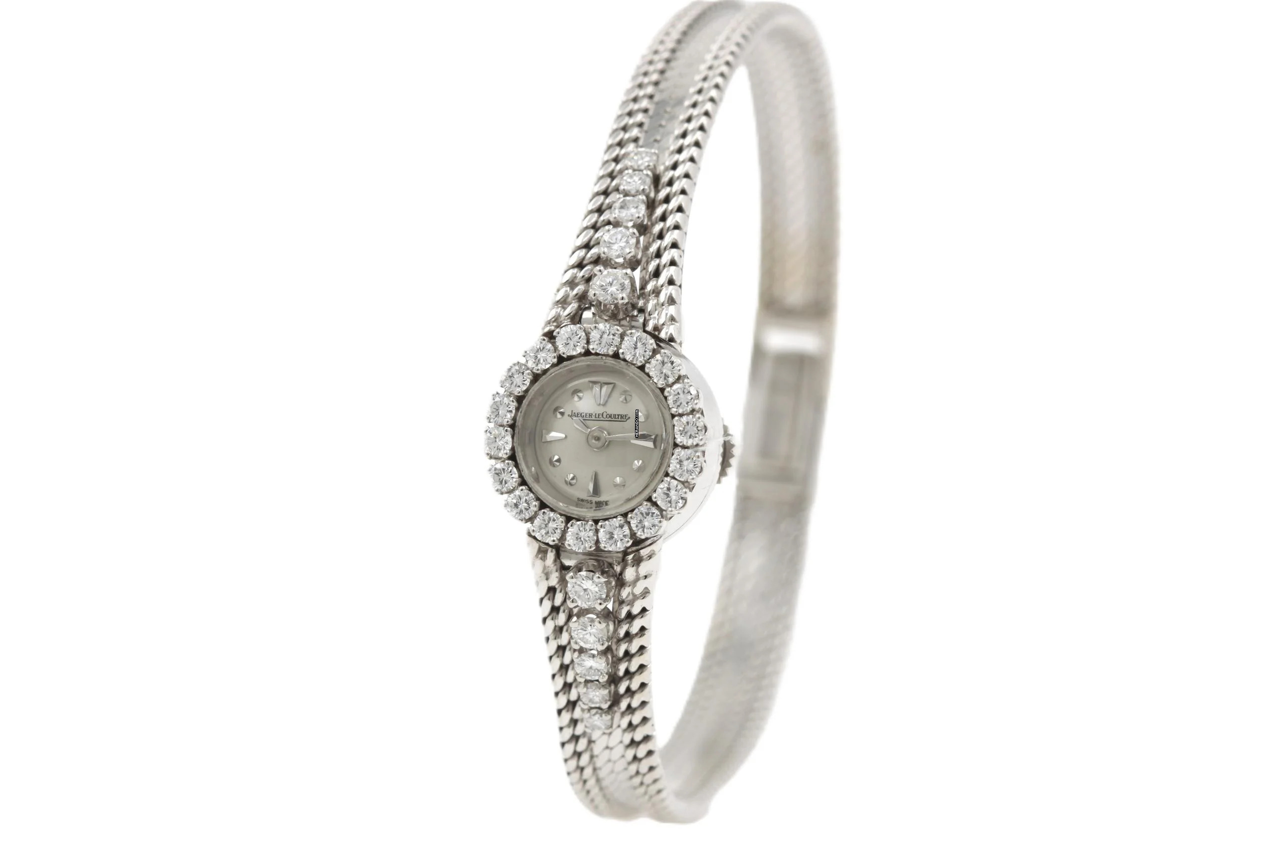  Jaeger-LeCoultre Classic Vintage Cocktail Watch 18K Gold Diamonds 