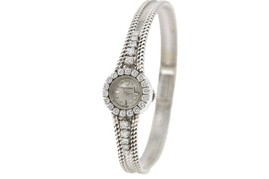  Jaeger-LeCoultre Classic Vintage Cocktail Watch 18K Gold Diamonds 