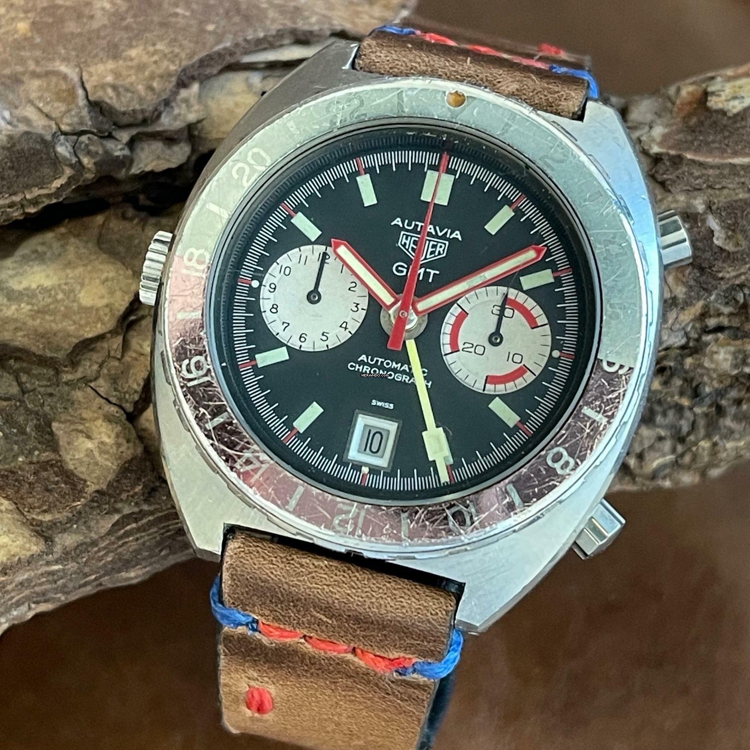  Heuer Autavia GMT - Kal. 14 - Vintage - Ref. 11630 - PERFECT PATINA </h1> 