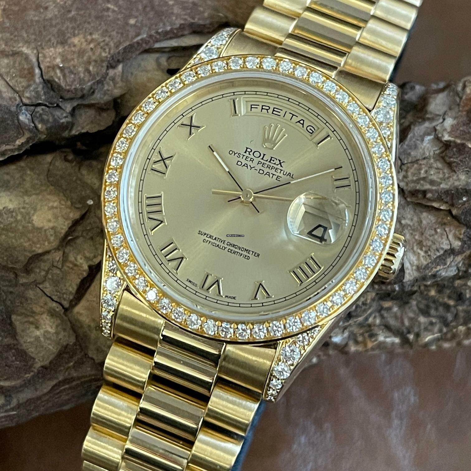 Rolex Day-Date 36 36mm - 750 Gelbgold - Diamant - Ref. 18338 </h1>