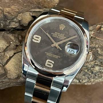  Rolex Datejust 36 Datejust 36 - Brown Floral Dial - FULL SET LC100 - Ref.116201 </h1> 