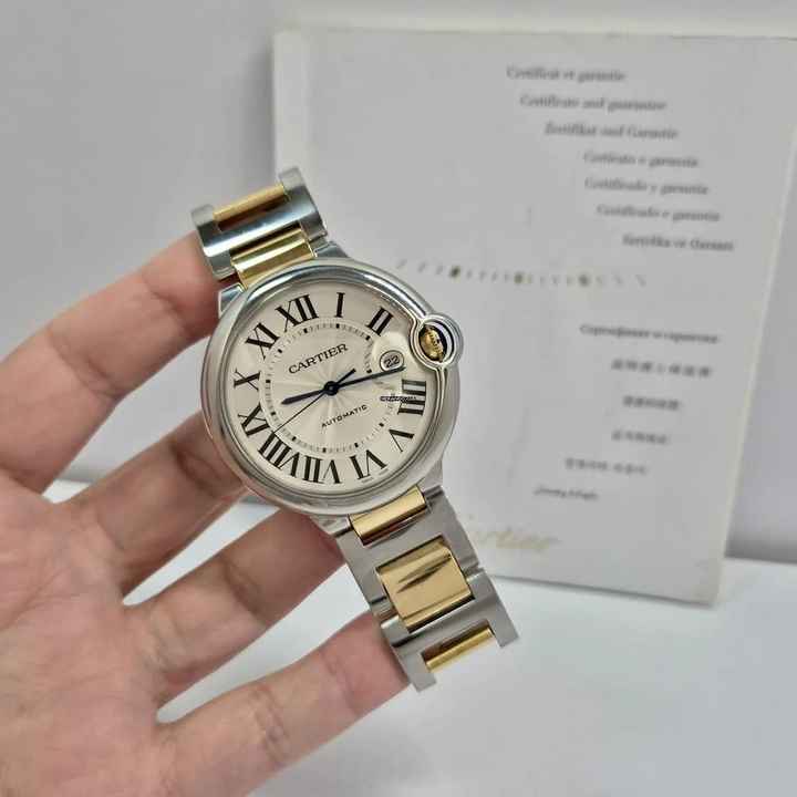  Cartier Ballon Bleu 42mm Ouro & Aço 42mm Automático Completo 