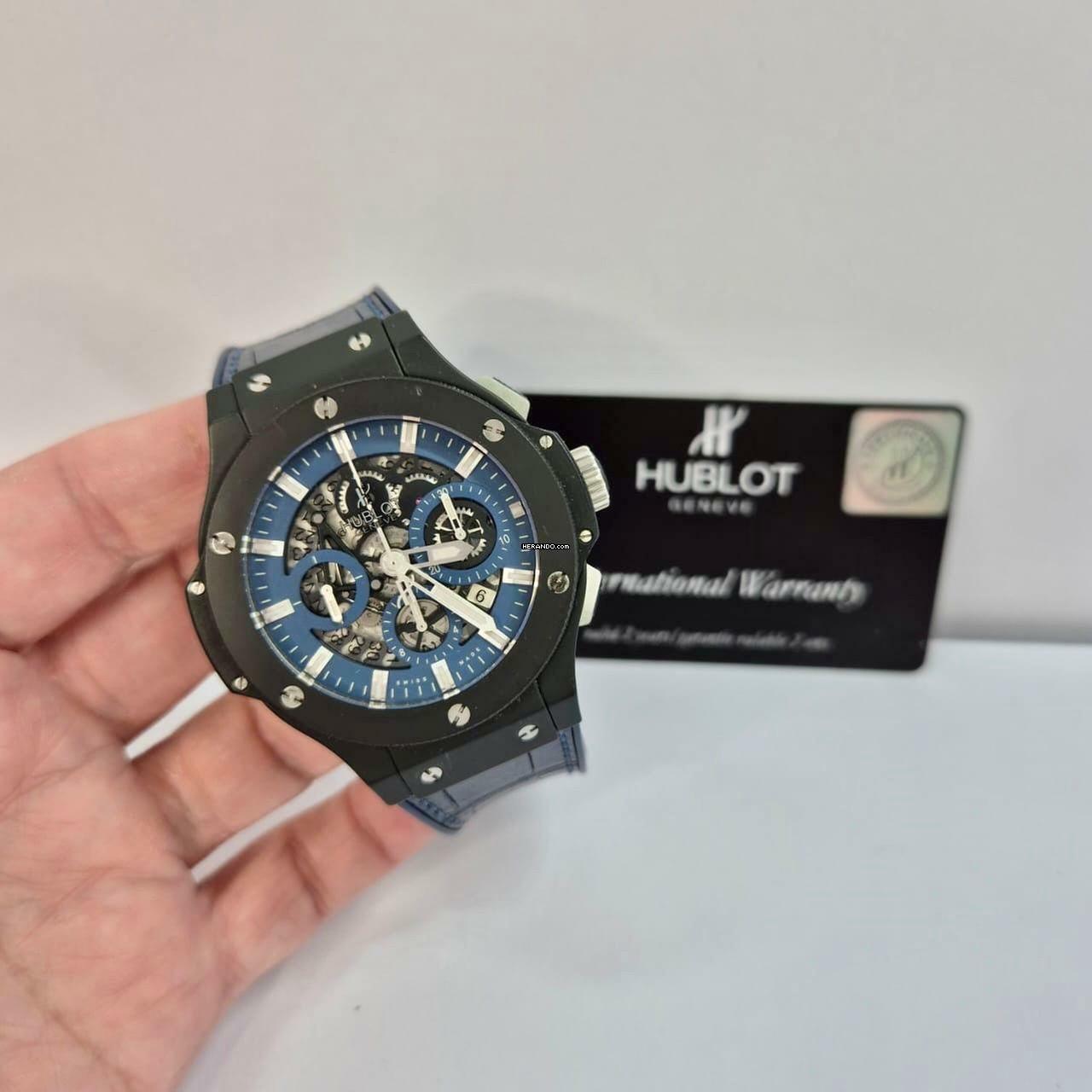 Hublot Big Bang Aero Bang Black & Blue Ceramic 44mm Automático Completo 