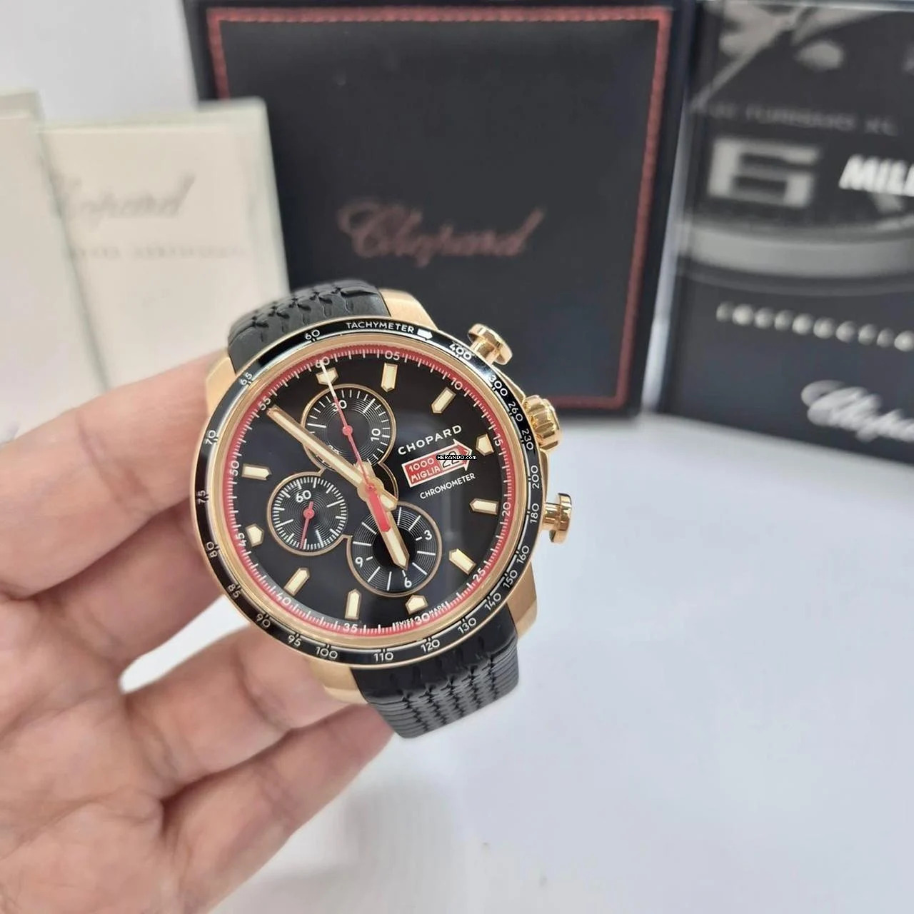  Chopard Mille Miglia GTS Chrono Ouro Rosé 42.5mm Automático Completo 